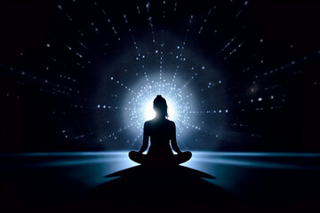 silhouette of a person meditating
created using AI tools
