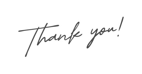 Thank You Lettering, Vector - Gray Handwritten