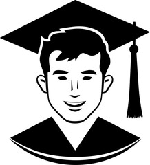 Graduation - Minimalist and Flat Logo - Vector illustration