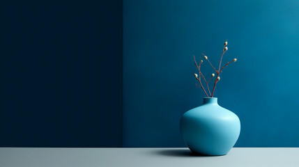 A stunning image of a minimalist blue, showcasing the magical elegance found in simplicity. AI generative
