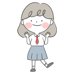여름 교복을 입은 여학생