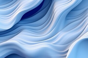 Blue Abstract Background with White Waves. Generative ai