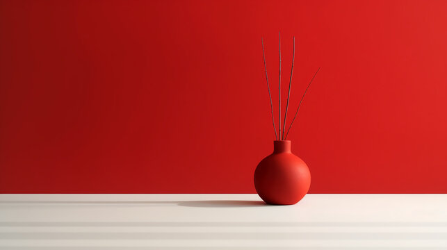 A stunning image of a minimalist red, showcasing the magical elegance found in simplicity. AI generative