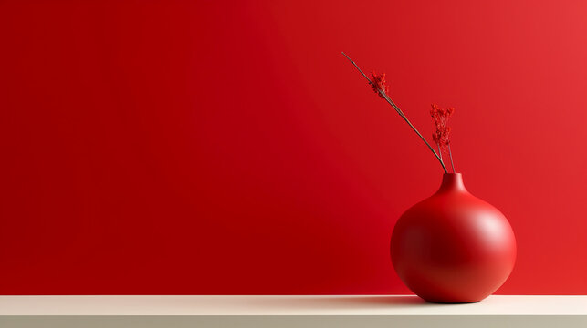 A stunning image of a minimalist red, showcasing the magical elegance found in simplicity. AI generative