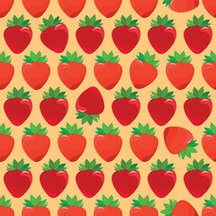 red berry strawberry seamless pattern