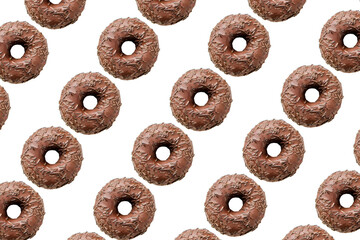 chocolate donuts on white background big size
