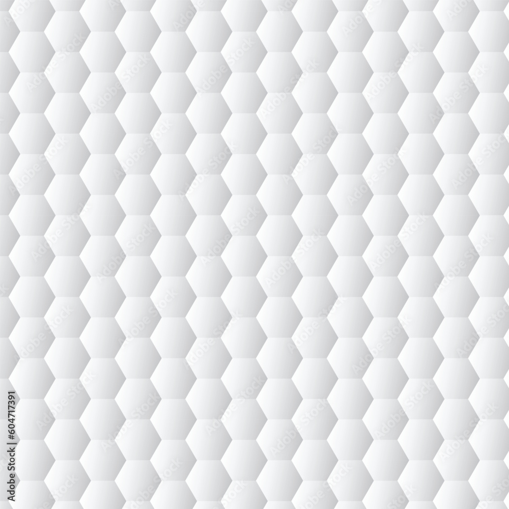 Poster abstract monochrome seamless honeycomb white gradient pattern.