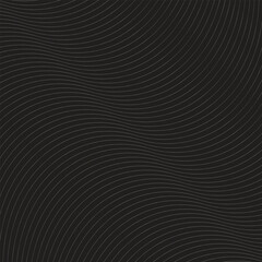 abstract monochrome diagonal wave thin lines pattern with black bg.