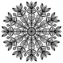 Mandala pattern abstract floral ornament	
