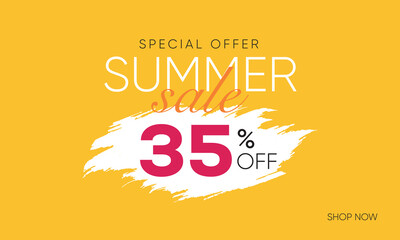 Fototapeta na wymiar summer sale offer 35% off, summer sale 35% off, summer sale banner, summer sale offer banner design