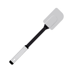Kitchen solid spatula vector illustration. Spatula flat vector design. Food spatula icon isolated on white. Solid metal spatula with plastic handle. A symbol of the kitchen concept