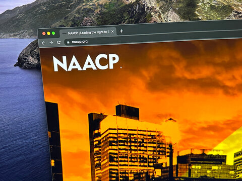 Baltimore, U.S. - May 21, 2023: Website of the National Association for the Advancement of Colored People (NAACP).