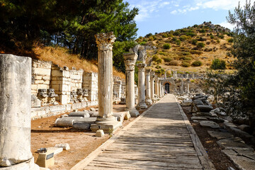 Ancient statue in the city of Ephesus, Turkey