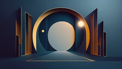 Geometry green and orange Stylish dynamic of contemporary art design inspires dynamic sensibility Abstract Elegant Modern AI-generated illustration