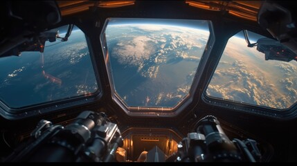 Viewing Earth from the Spaceship 