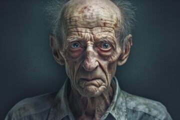 Old man zombie or monster, horror concept. AI generated, human enhanced - obrazy, fototapety, plakaty