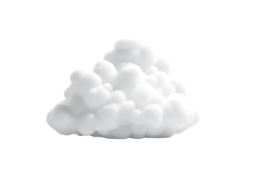 white cloud isolated with transparent background