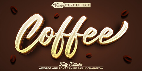 Script Coffee Bean Vector Editable Text Effect Template