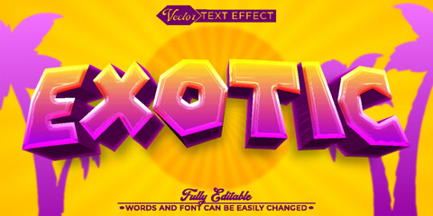 Cartoon Exotic Vector Editable Text Effect Template