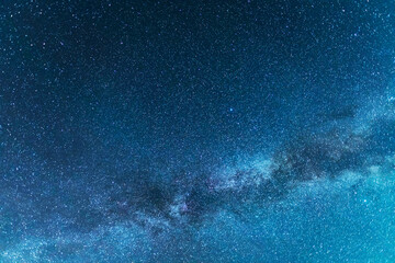 Beautiful starry night. Bright Milky Way galaxy sky. Astronomical background.