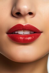 Close-Up Beauty Shot of Woman's Lips. Generative ai