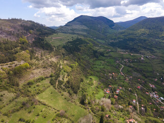 Aerial view of iskar gorge near village of Bov, Bulgaria