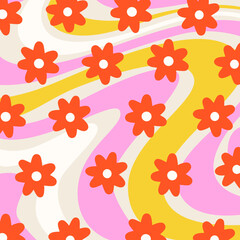 Abstract Groovy Flower Pattern