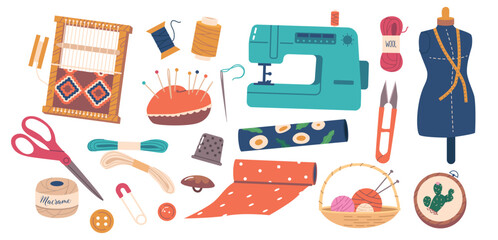 Set of Essential Accessories Creators. Complete Assortment Of Tools For Crafting Unique And Stylish Accessories