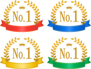 ランキングアイコン4カラー_セット_ベクターイラスト