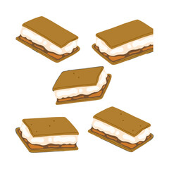 Watercolor hand drawn smores vector illustration