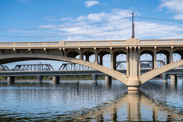 Tempe Town Lake Bridges in Tempe Arizona, America, USA. 