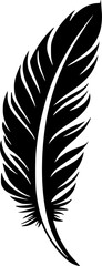 Obraz premium Feather | Black and White Vector illustration