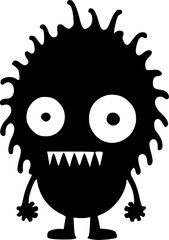 Monster - Black and White Isolated Icon - Vector illustration