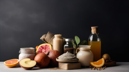 vegan products in isolate background, generative ai