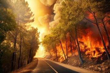 Forest fires in the Mediterranean area are devastating. Ai generated.