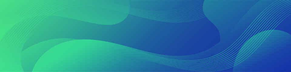 Abstract Green Fluid Banner Template. Modern background design. gradient color. Dynamic Waves. Liquid shapes composition. Fit for banners