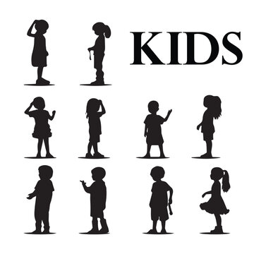 A black and white kids vector illustration.