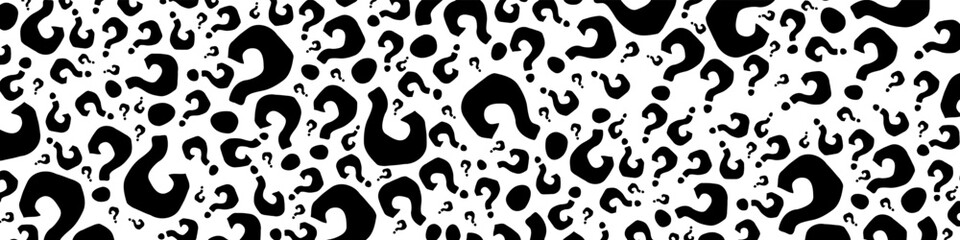 Black question marks on white background. Question mark pattern abstract vector background.