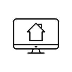 Editable Icon of Buying Real Estate Online, Vector illustration isolated on white background. using for Presentation, website or mobile app
