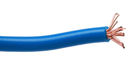 One new electrical wire isolated on white