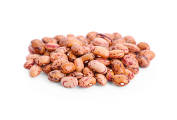 Many raw kidney beans isolated on white