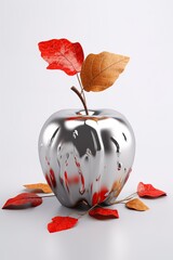 red apple and leaf