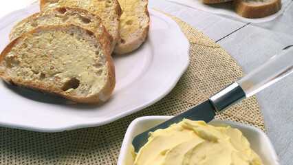 Breakfast table with toast