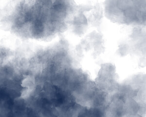 曇りの空を見上げた水彩風イラスト　背景