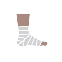 illustration of foot injury, vector art.