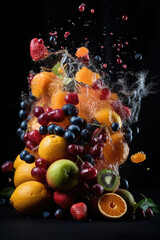 Fototapeta na wymiar fruit in water