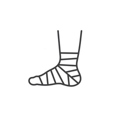 illustration of foot injury, vector art.