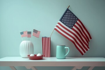Happy 4th of July. Independence Day of the United States of America, USA. A federal holiday in the United States commemorating the Declaration of Independence. Generative AI