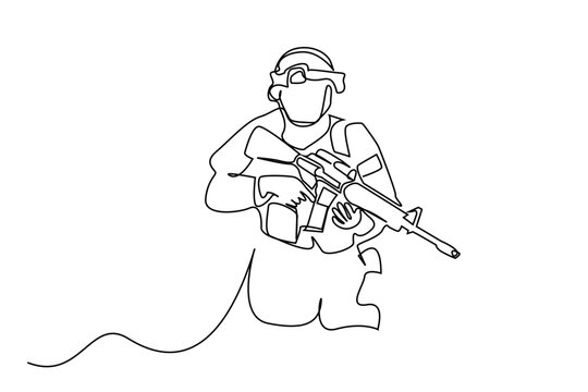 recommend clip art: soldier man camouflage outside operation line art