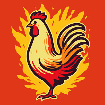 Hot Chicken Logo Vector